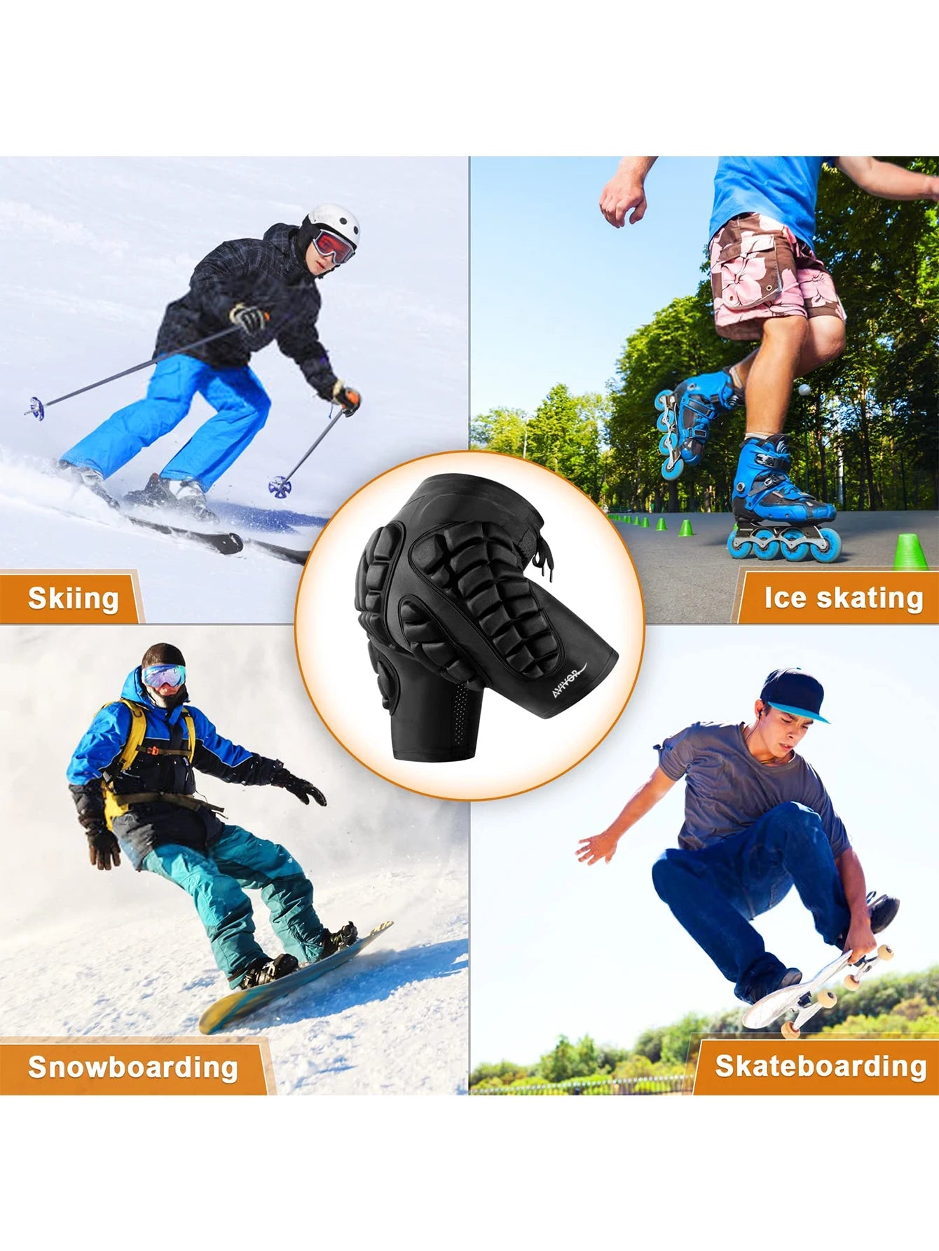 AVIVOR - Short De Protection Rembourré, Ski, Skate, Roller
